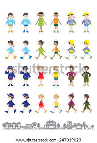 Illustrations of various people / Children