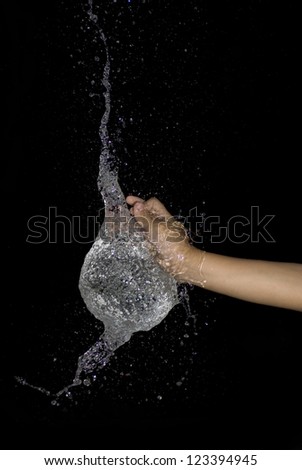 high speed photo of a water filled balloon bursting, Pierce balloons.