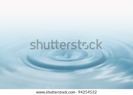Water drop causing a ripple on the water.