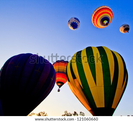 CHIANGMAI, THAILAND-NOVEMBER 24 : People come to watch the release of balloons in the night at Thailand International Balloon Festival in Chiang Mai on November 24, 2012 in Chiangmai,Thailand