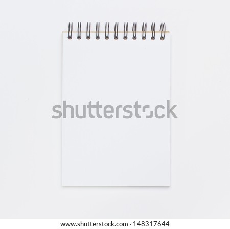close up of notebook on white background with textures