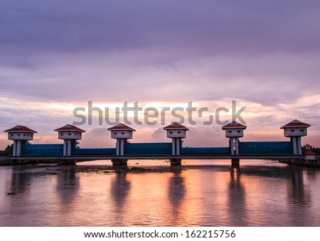 Floodgate River dam for irrigation and flood control in Thailand