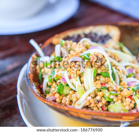Spicy Horseshoe Crab Egg Salad Thailand Food