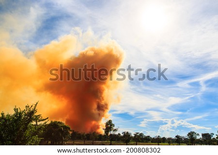 industrial factory fire burning and smoke - catch fire