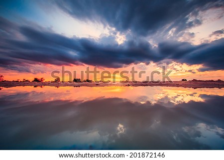 Sunset blue sky and clouds Storm clouds backgrounds