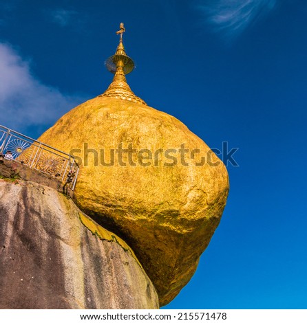 Kyaikhtiyo pagoda, Golden rock, Myanmar.They are public domain or treasure of Buddhism, no restrict in copy or use