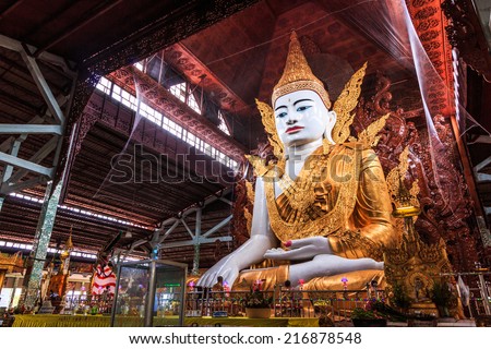 Buddha in Ngahtatkyi Pagoda Temple in Yangon, Myanmar (Burma) They are public domain or treasure of Buddhism, no restrict in copy or use