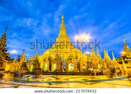 Shwedagon pagoda in Yangon, Myanmar (Burma) They are public domain or treasure of Buddhism, no restrict in copy or use