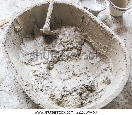 Construction site - cement tank - cement mixer