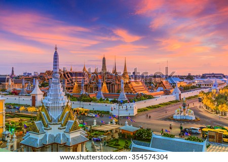 Landmark of Bangkok city Temple of the Emerald Buddha Bangkok, Asia Thailand