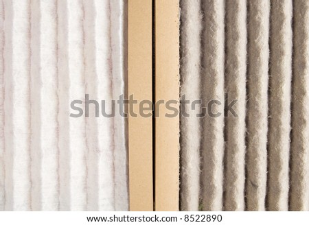 Comparison between a very dirty and a clean air filter