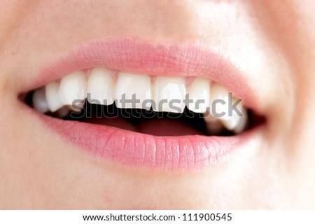 Happy woman's mouth