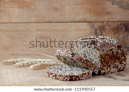 Whole wheat bread with wheat spike