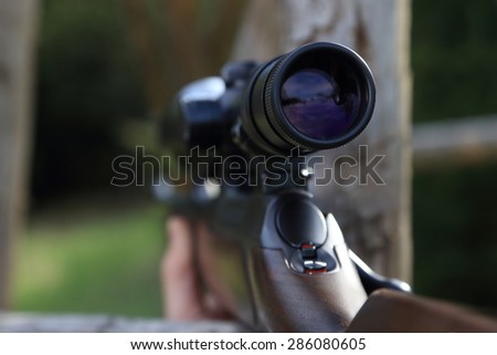 A Scope of a hunting rifle gun