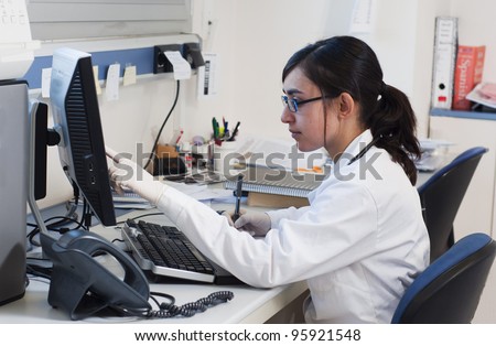 Medical doctor woman in the office