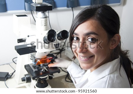 young scientist woman in the laboratory