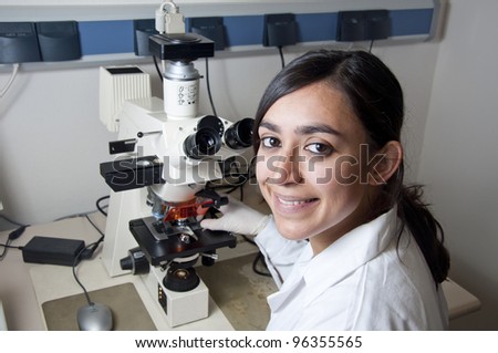 young scientist woman in the laboratory