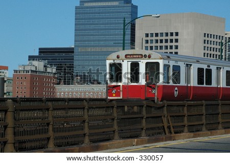 Red Line Train crossing the Charles River