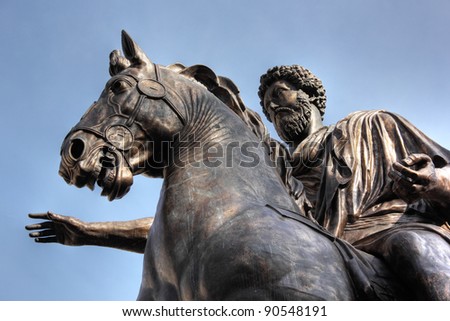 Sculpture Man on horse, Rome