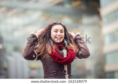 Beautiful girl smiling outdoors, Taken with a fast aperture