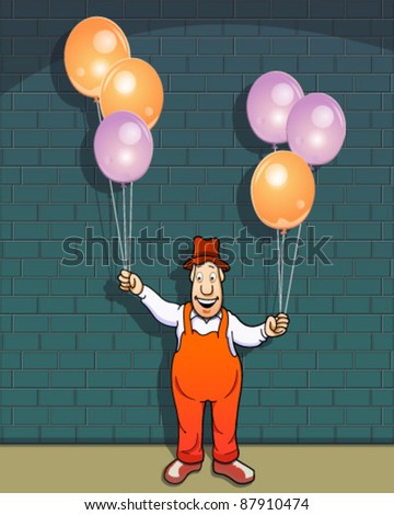 Balloon Seller Cartoon