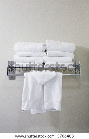 Rack of white towels
