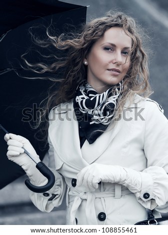 Woman in the wind