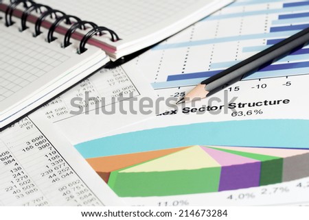 Financial accounting stock market graphs and charts analysis