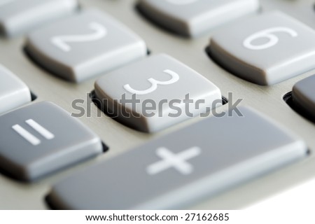 Close up of the calculator keypad.