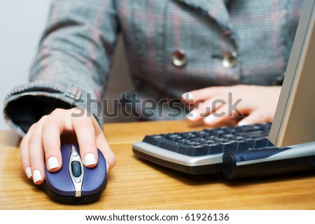 Businesswoman working on the computer.