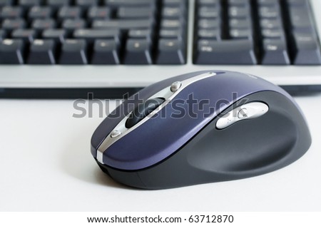 Computer mouse and keyboard.