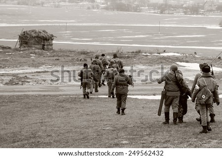 USSR Soldiers in World War II era battle