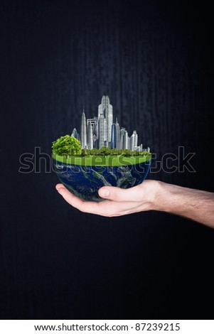 Planet in hands. ecology concept