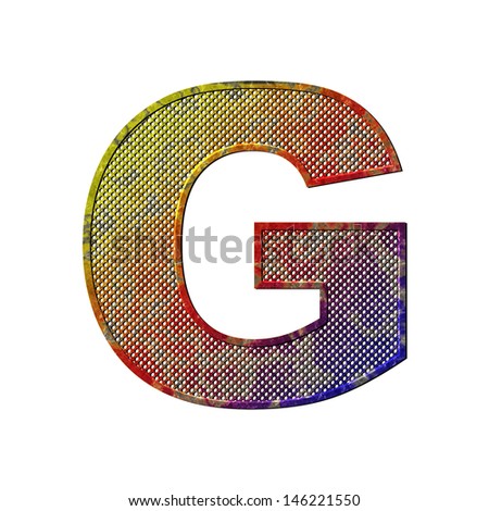 letter G, Eroded metal letters with paint