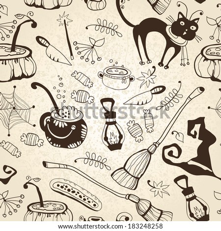 Halloween seamless background. The pattern for the autumn holidays. Halloween Day, Thanksgiving Harvest