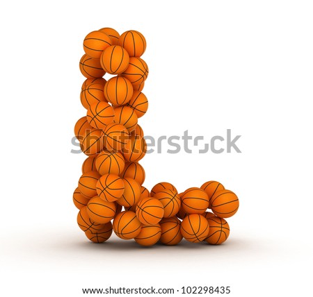 Letter L Alphabet From Basketball Balls Stock Photo 102298435