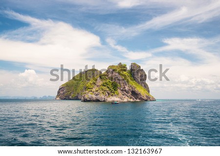 Lone island in ocean