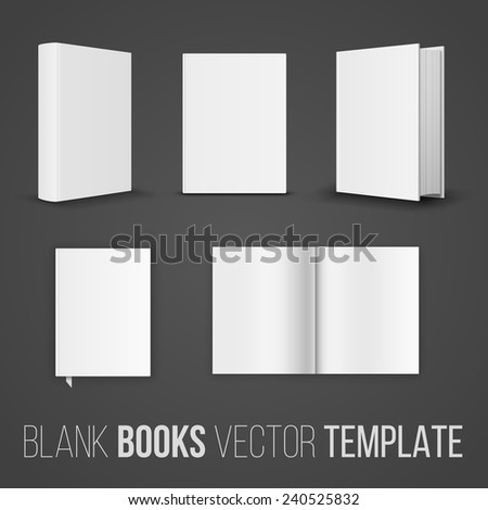 Vector collection of various blank books position template on dark background Vector collection of various blank books position template on dark background