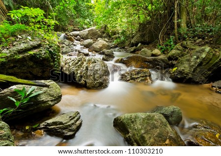 Stream in tropical rain forests, Rattanakosin National Park Kanchanaburi province Thailand