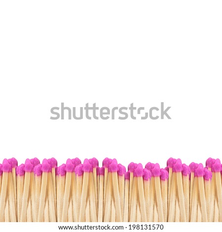 a row of pink matches