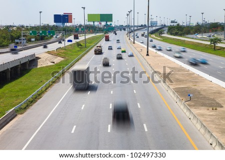 Highway with lots of cars