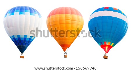 Colorful hot air balloons Isolated over white Colorful hot air balloons Isolated over white