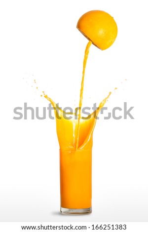 Orange juice, Isolated over white