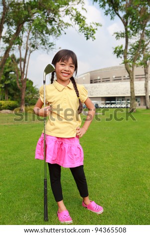 Little Girl Golfing