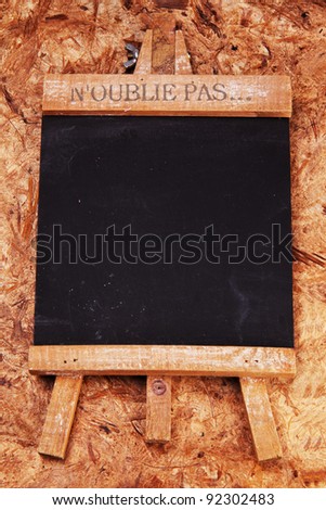 Empty menu board or frame for inscription in retro, french style