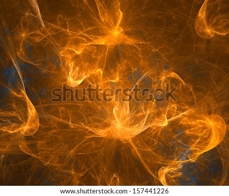 Abstract yellow background with spirals and storm-like pattern