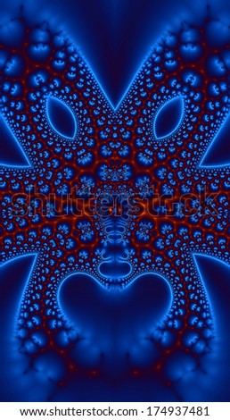 Abstract high res blue and red alien face background