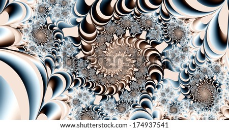 Abstract light blue and white background with pillars descending downwards in a spiraling pattern