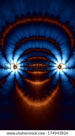 Abstract high res blue and red alien face background