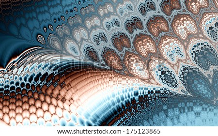 Abstract high resolution wavy background in light blue and bronze colors and a detailed wavy pattern